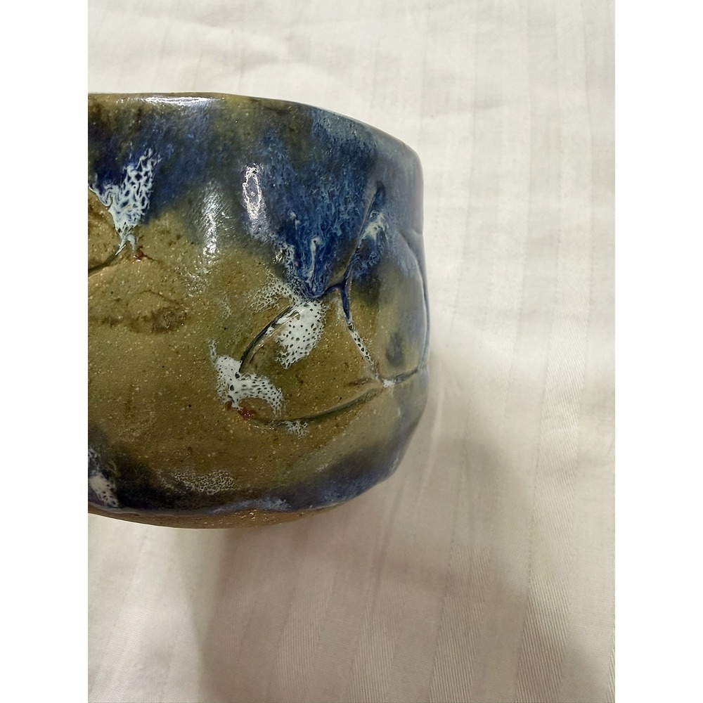 Mara Mexico Studio Pottery Cyclist Mug Hand Built Blue Glazed Organic Cup Set - Picture 10 of 16